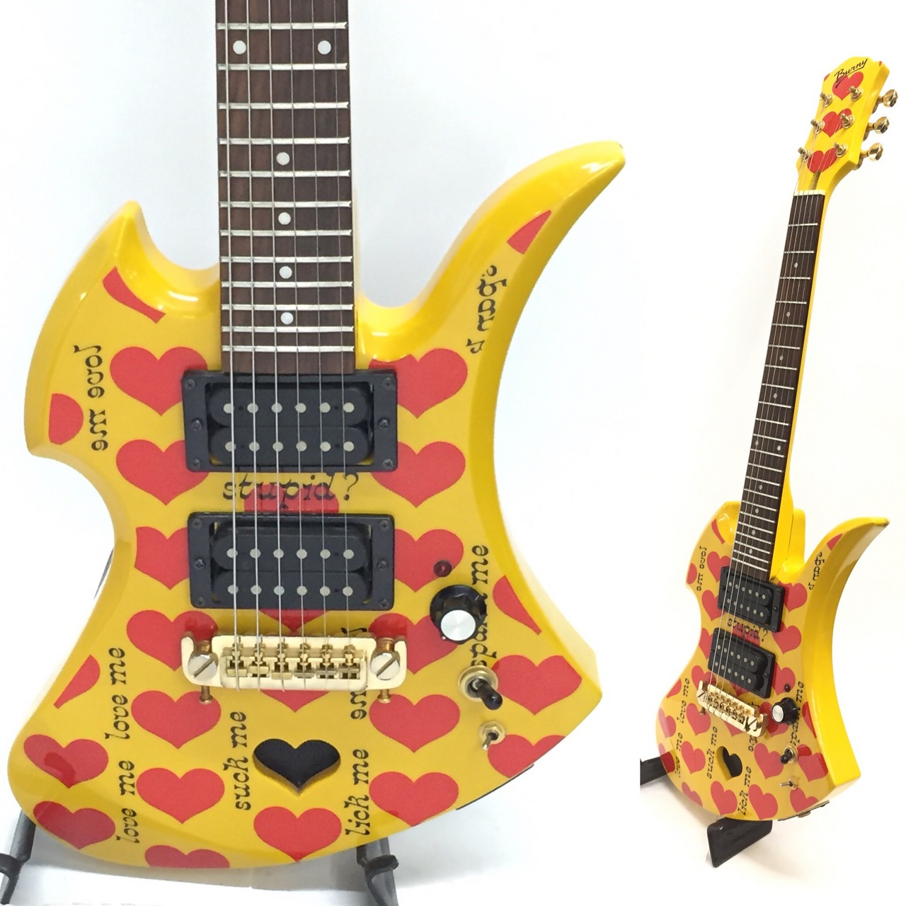 ☆BURNY☆MG Yellow Heart Jr. MG-Jr. アンプ内蔵ミニギター 美品 