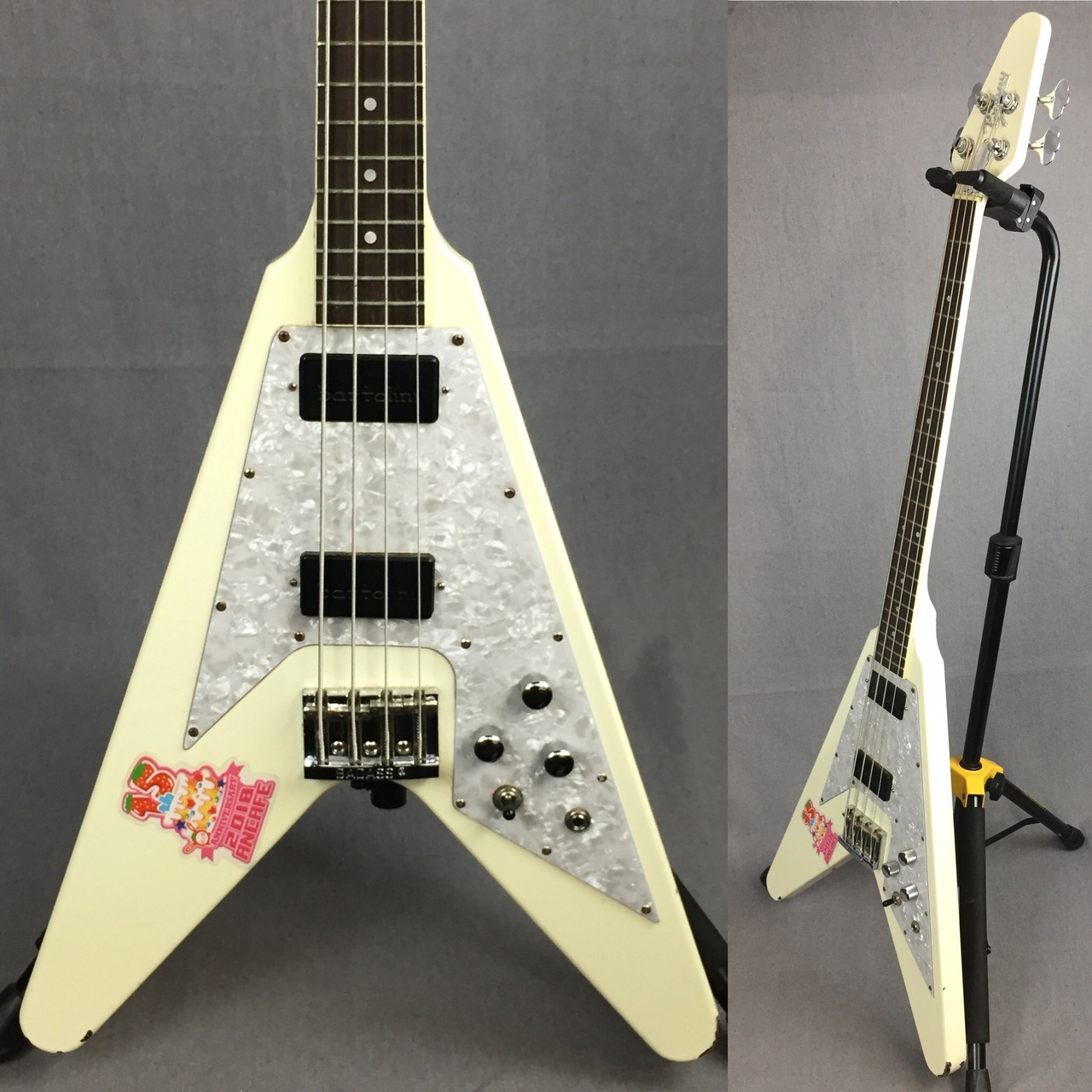 Burny Flying V Bass アンティック-珈琲店- カノン【本人使用ベース