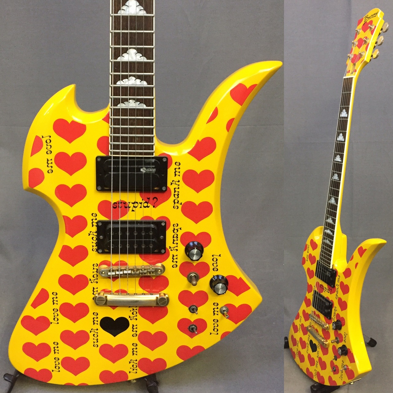 無料配達 hide Japan X ギター Burny heart yellow MG-145s ギター - www.drplastica.med.br